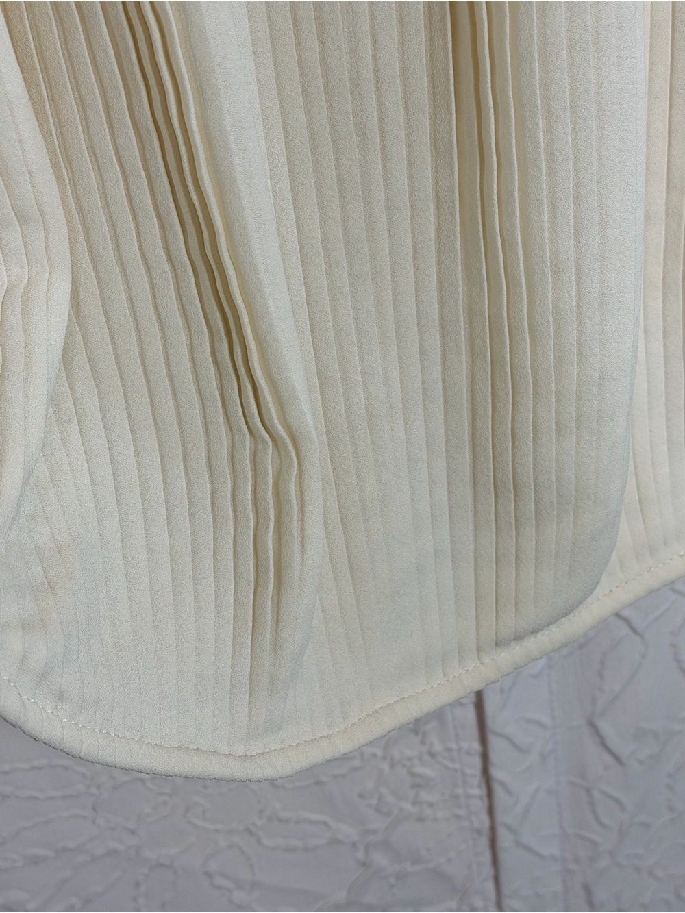 Treasure & Bond Cream Pleated Button Oversized Ruffle Collar Blouse Sz XS - Picture 10 of 13